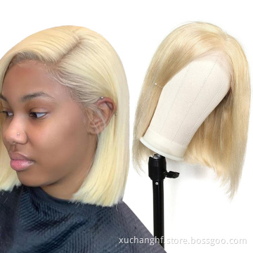 Peruvian Colored Blonde 613 Bob Wigs Lace Front Straight 100% Human Hair 360 Hd Lace Frontal Bob Wig 10a 180 Density Bob Wig